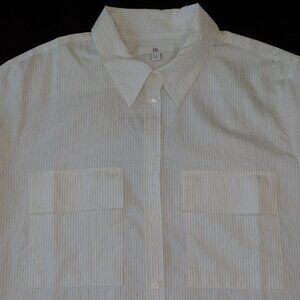 Banana Republic Long Sleeve Fluid Utility Blouse | Pinstripe | 2024 | GUC | XXL